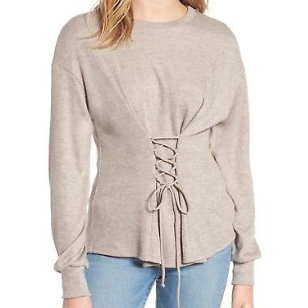 Corset Lace Up Sweater